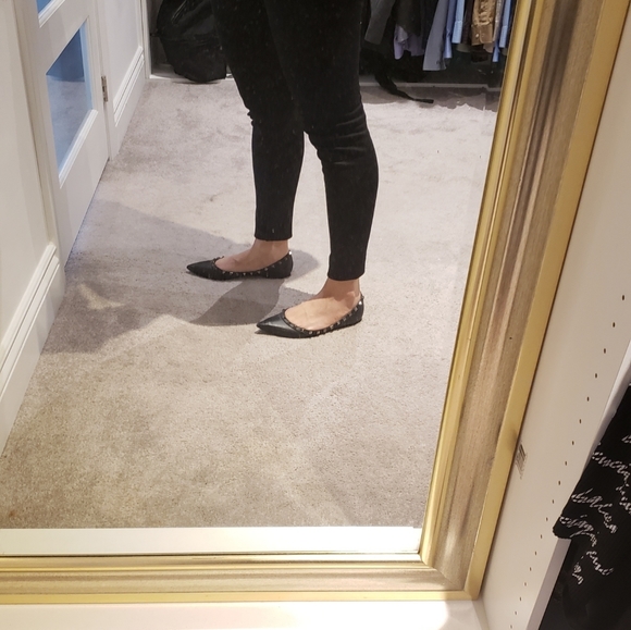 100% Authentic Valentino Rockstud Flat Noir 37.5 - Picture 4 of 12